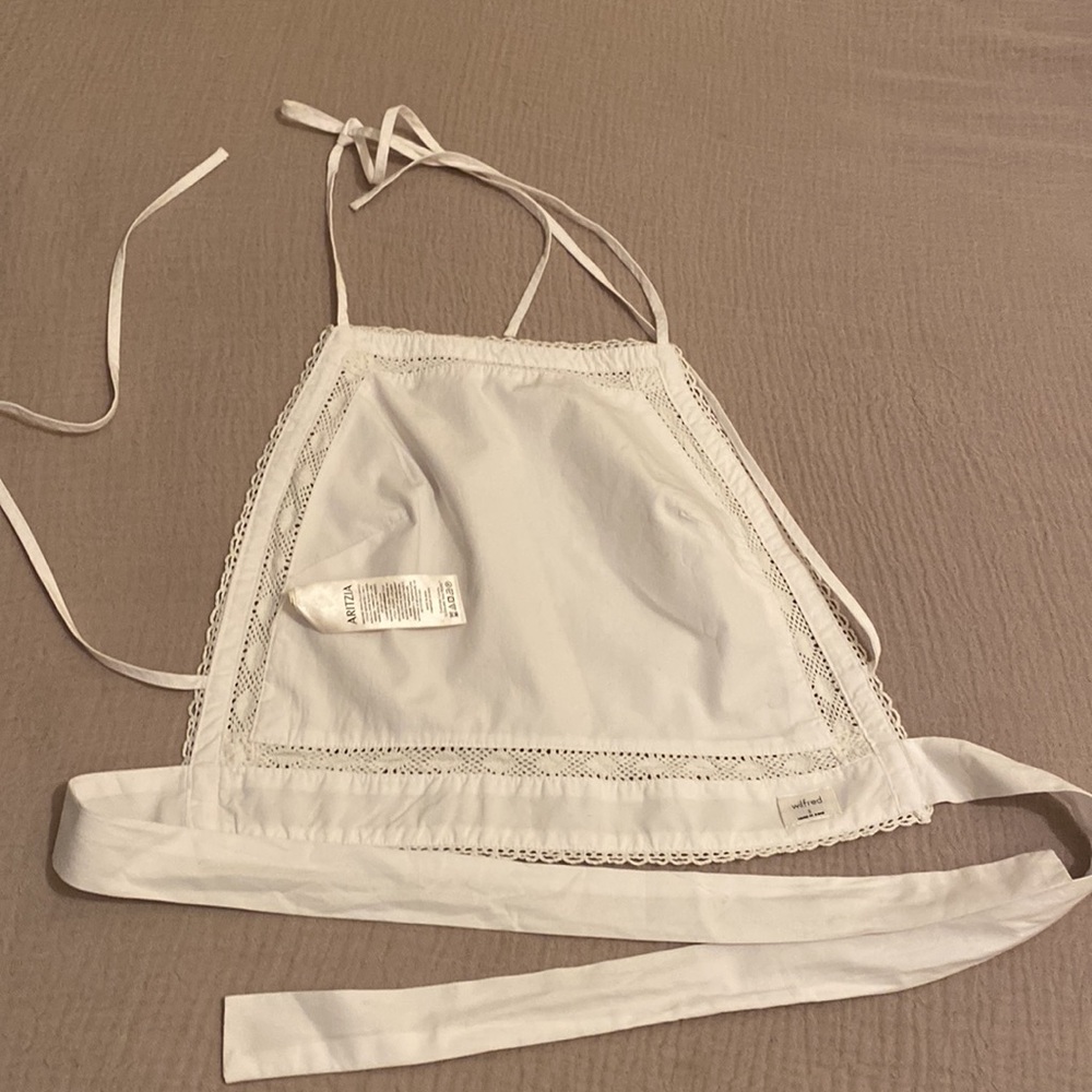 Wilfred Aritzia Winslow Poplin Halter Top White Halter Crop Top. Size S - Picture 9 of 13